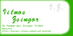 vilmos zsingor business card